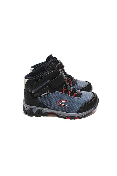 Cool Boy's Navy Blue Orthopedic Velcro Trekking Shoes Boots