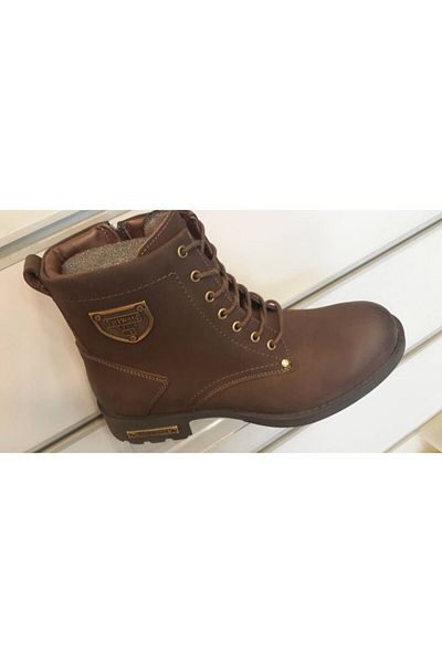 Darkwood Cizme maro pentru bărbați din piele naturală cu fermoar