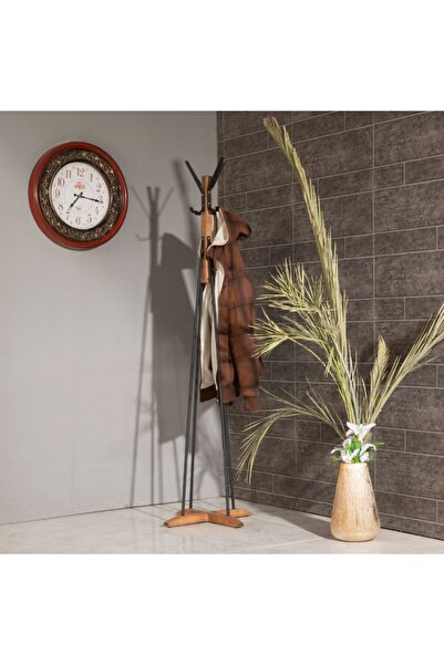 RETODİZAYN Ahşap Tabanlı Ayaklı Elbise Askısı, Fortmanto Askı