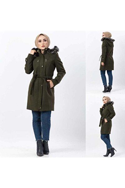 KMKkombin Дамско кашмирено палто с качулка