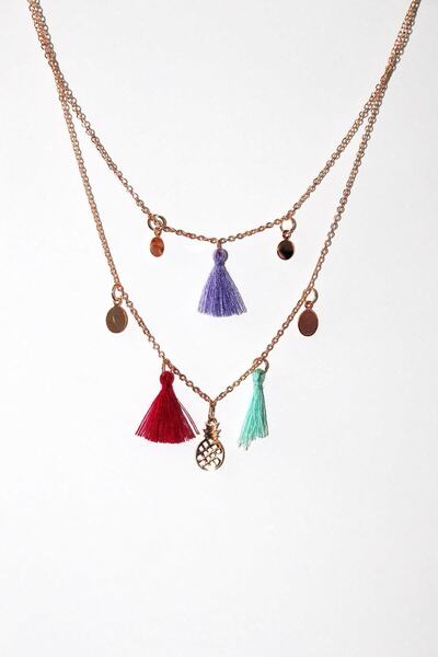 LABALABA Kadın Ince Zincir Kombin Kolye