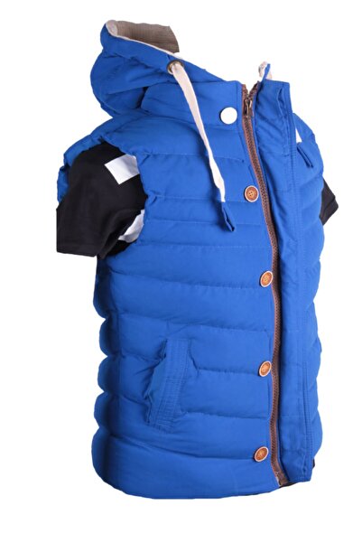 viking's line Erkek Kapüşonlu Yelek Açık Mavi