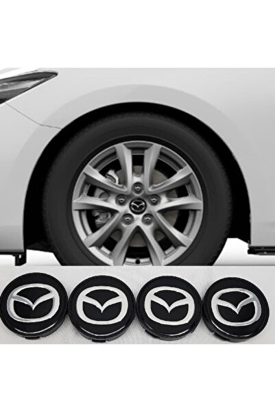 DURU DORUK Jant Göbeği Mazda 55/52 52mm Yuvaya Göre 4'lü Set Sıyah