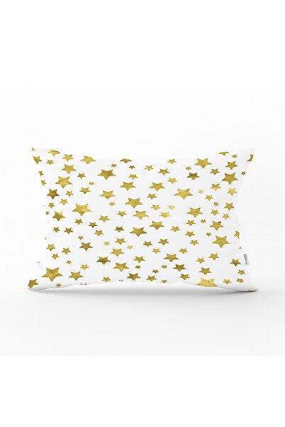 Realhomes Husă de pernă dreptunghiulară modernă cu fundal alb și detalii cu m...