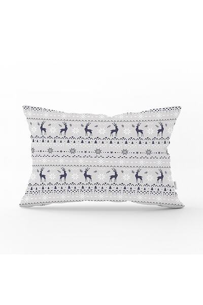 Realhomes غطاء وسادة مستطيل الشكل بنمط ندفة الثلج على خلفية ملونة