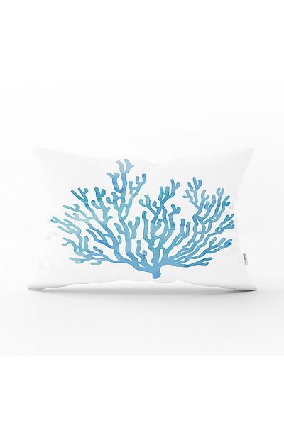Realhomes Husă de pernă dreptunghiulară modernă cu model de stele de mare colorate pe fundal alb