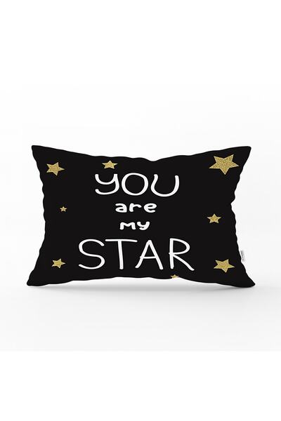 Realhomes Gold Zeminde Kucuk Siyah Kalp Desenli Dijital Baskılı Modern Dikdör...