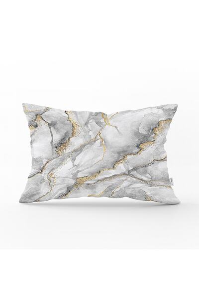 Realhomes Husă de pernă dreptunghiulară modernă cu model de marmură imprimată digitală