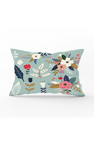 Realhomes Model floral colorat, imprimat digital, husă de pernă dreptunghiula...