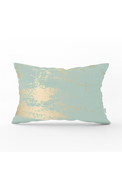 Realhomes غطاء وسادة مستطيل حديث مطبوع رقميًا بنمط رخامي تجريدي مع أرضية ملونة