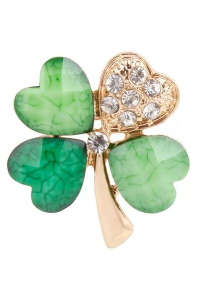 Esra Pamir 4 Yapraklı Yonca Broş