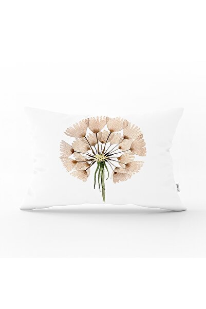 Realhomes Beyaz Zemin Üzerinde Çiçek Desenli Dijital Baskılı Modern Dikdörtge...