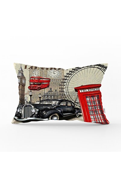 Realhomes Husă de pernă decorativă dreptunghiulară decorativă cu model Londra...