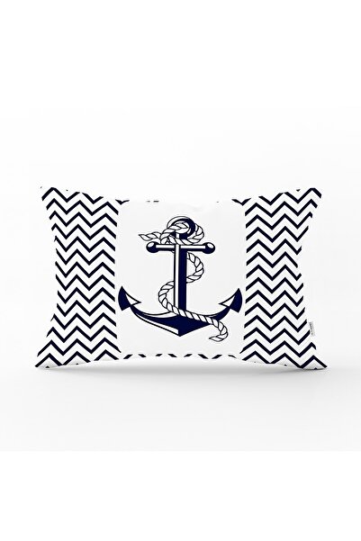 Realhomes Husă de pernă dreptunghiulară cu model de ancorare cu desen geometr...