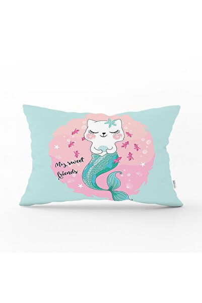 Realhomes My Sweet Friends - Fetă de pernă pentru pisici cu sirenă, dreptungh...