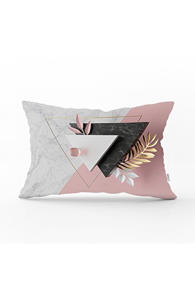 Realhomes غطاء وسادة مستطيل مطبوع رقميًا ثلاثي الأبعاد من الرخام المثلث الحديث