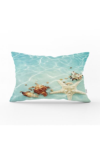 Realhomes Özel Tasarım Deniz Yıldızı Motifli Dijital Baskılı Kumaş Dikdörtgen...