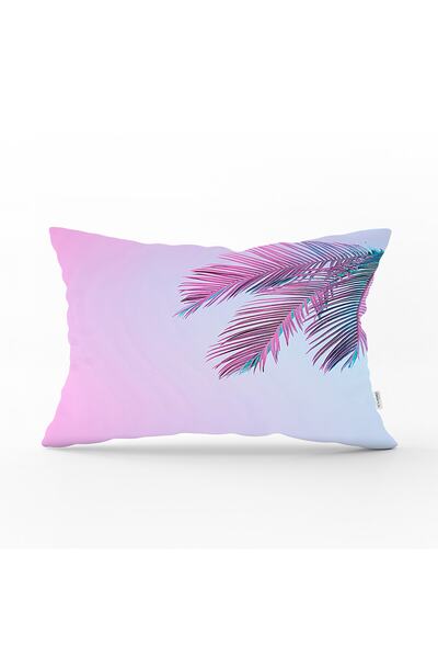 Realhomes Fundal albastru praf Frunze tropicale Design special Husa de perna ...