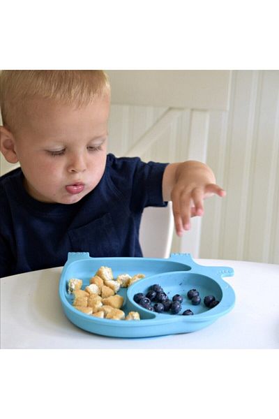 Lova Boy's Blue Cute Elephant Food Plate with Compartments