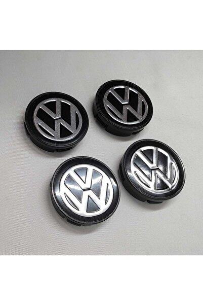 YED Siyah Jant Göbeği Volkswagen 65/60 (60mm Yuva) 4'lü Set
