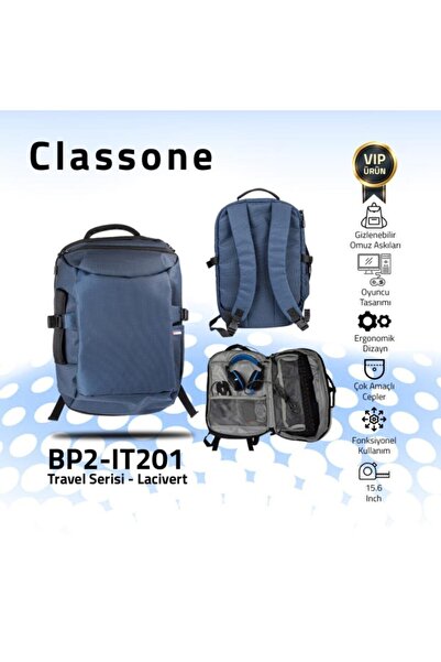 Classone Bp2-ıt201 Σακίδιο πλάτης για φορητό υπολογιστή 15,6 ιντσών