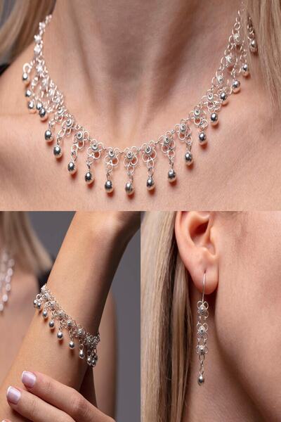 Midyat Artuklu Gümüşçülük Telkari Kişniş Modeli Gümüş Set