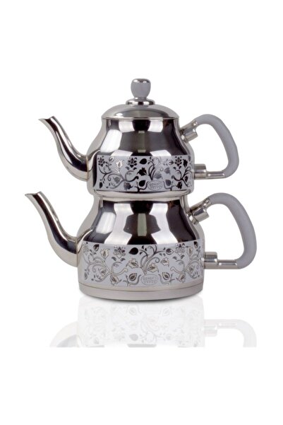 Özkent K-331 Symbol Mini Desenli Çaydanlık Gri