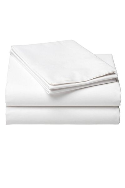 üntaş Plain White Single 180x240 White Cotton Flat Sheet + 1 Pillow Case