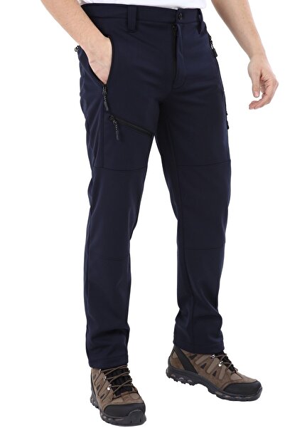GHASSY CO. Erkek Içi Polarlı Tactical Outdoor Su Geçirmez Lacivert Softshell Pantolon