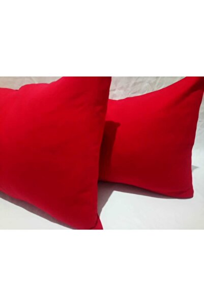 Modoo Tekstil Σετ Κόκκινη Θήκη - Απλό Βαμβακερό, 2 τμχ, 50x70 cm