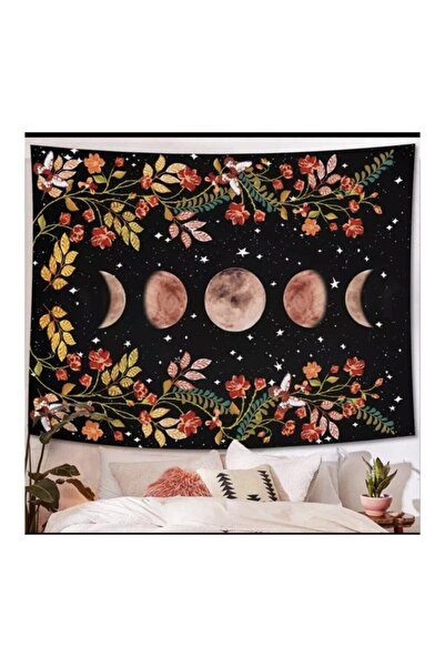 Köstebek Moon and Flowers Wall Tapestry