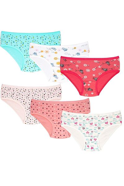 giyimsepeti Chiloți de bikini pentru fetiță, 6 bucăți, din bumbac
