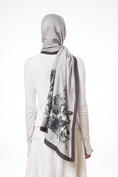 19V69 ITALIA Dark Gray Modal Shawl Modal Series 75x200 Cm With Scarf Hanger And Gift Set