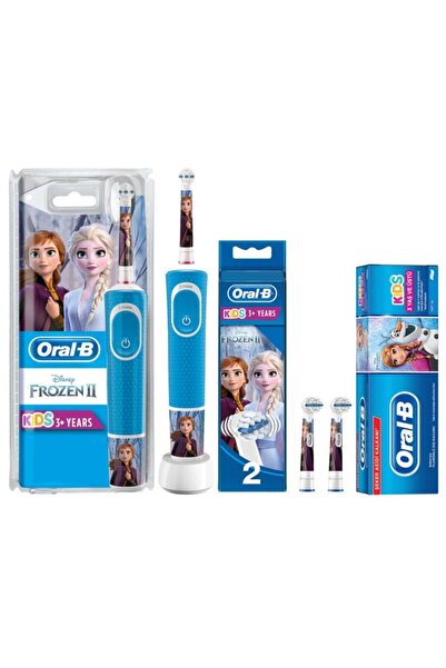 Oral-B D100 Çocuklar Için Diş Fırçası Frozen+yedek Başlık 2'li+frozen Diş Mac...