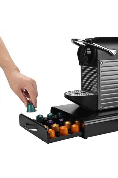 Nemtech Capsule Coffee Stand with Drawers 50 Capsule Capacity Nespresso Jacobs Compatible