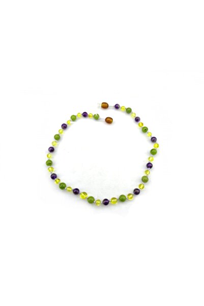 OSMANLI DOĞAL TAŞ Sertifikalı Kehribar - Yeşim - Ametist - Doğal Taş Çocuk Ko...