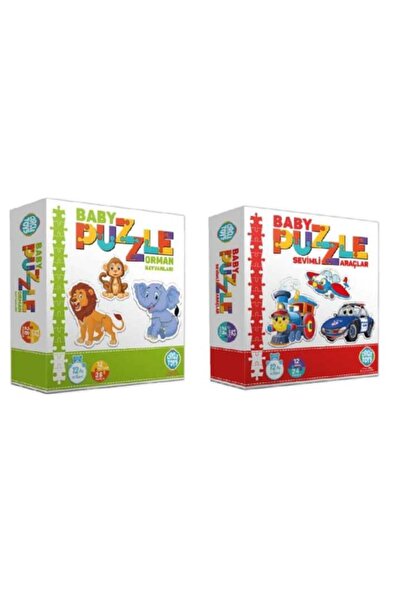 Circle Toys Baby Puzzle Orman Sevimli Taşıtlar 2'li Set
