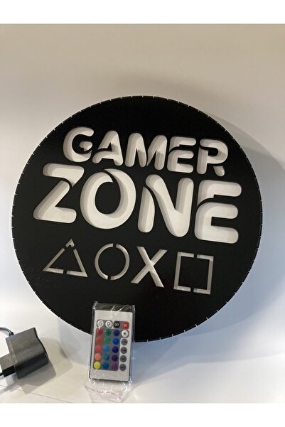 Koala Lazer Gamer Zone Dairesel Işıklı Tabela Tablo Rgb