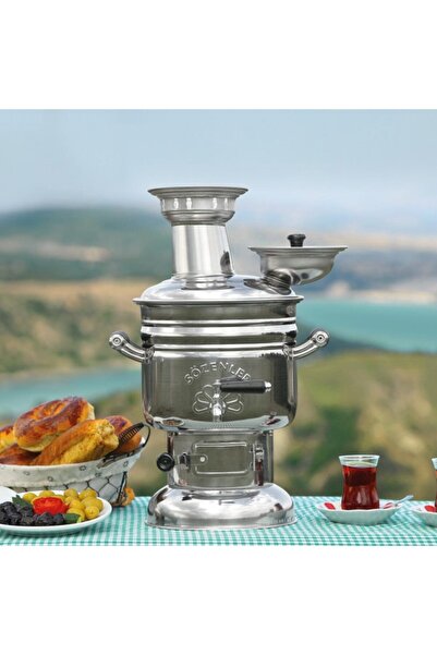 CEREN MANGAL 2,5 Litre Krom Kömürlü Semaver