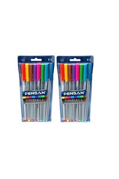 Pensan Triball Colored 8 Pack Vacuum Ballpoint Pen Set