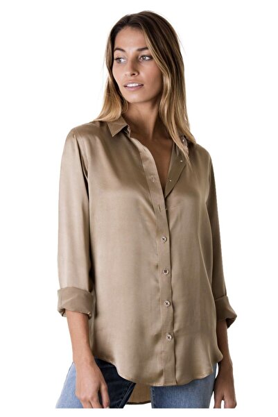 Piola Club Dámská saténová hnědá košile