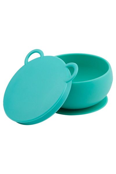 OiOi Silicone Green Baby Bowl with Vacuum Lid