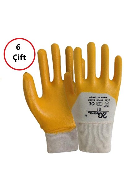 2G S1 Nitril Kaplamalı Pamuklu Iş Eldiveni No:10 (6 Çift)