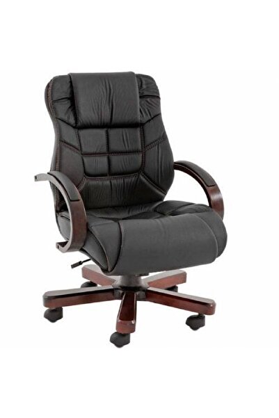 Yk-02 Cooper Şef Çalışma Koltuğu Ofis Koltuğu Tombul Ahşap Kollu