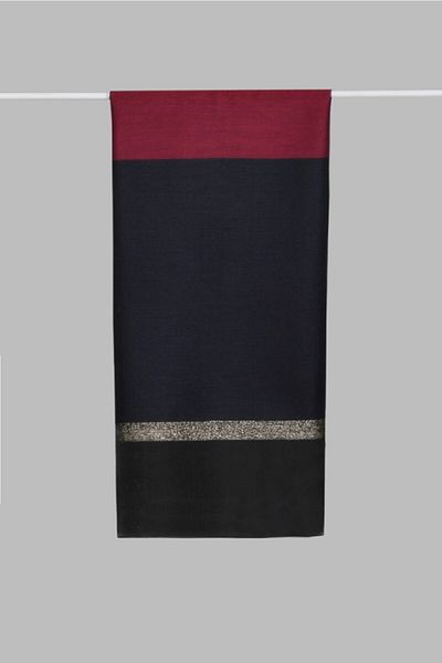 ARMANDA Silk Double Color Shawl - Red-Black