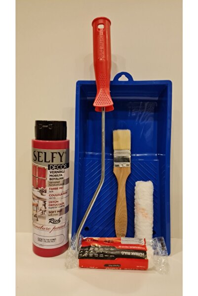 Rich Selfy Decor 500 Cc (750 Gr) Kırmızı Italyan Kendinden Vernikli Dolap Boyama Seti