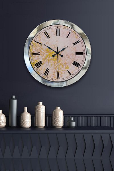 Kasva Concept Gift 36 cm Chrome Metal Cool Wall Clock