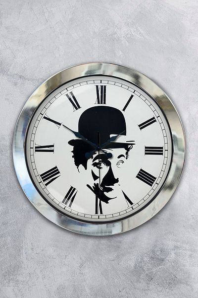 Kasva Concept Gift 36 cm Chrome Metal Charli Coupling Wall Clock