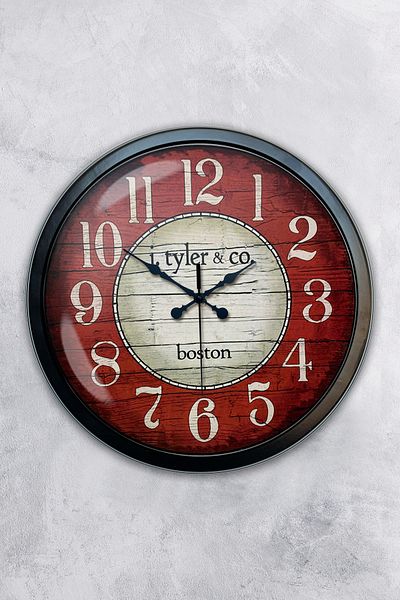 Kasva Concept Δώρο 40 εκ. Μαύρο Μεταλλικό Ρολόι Τοίχου Boston