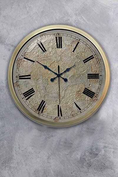 Genel Markalar Hediyelik 40 Cm Eskitme Metal Kreter Duvar Saati